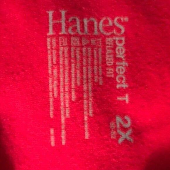 Relaxed Fit Perfect T Shirt w/ Pocket . Size: XXL .. {50-52} . Hanes . Pre Owned - Picture 3 of 4